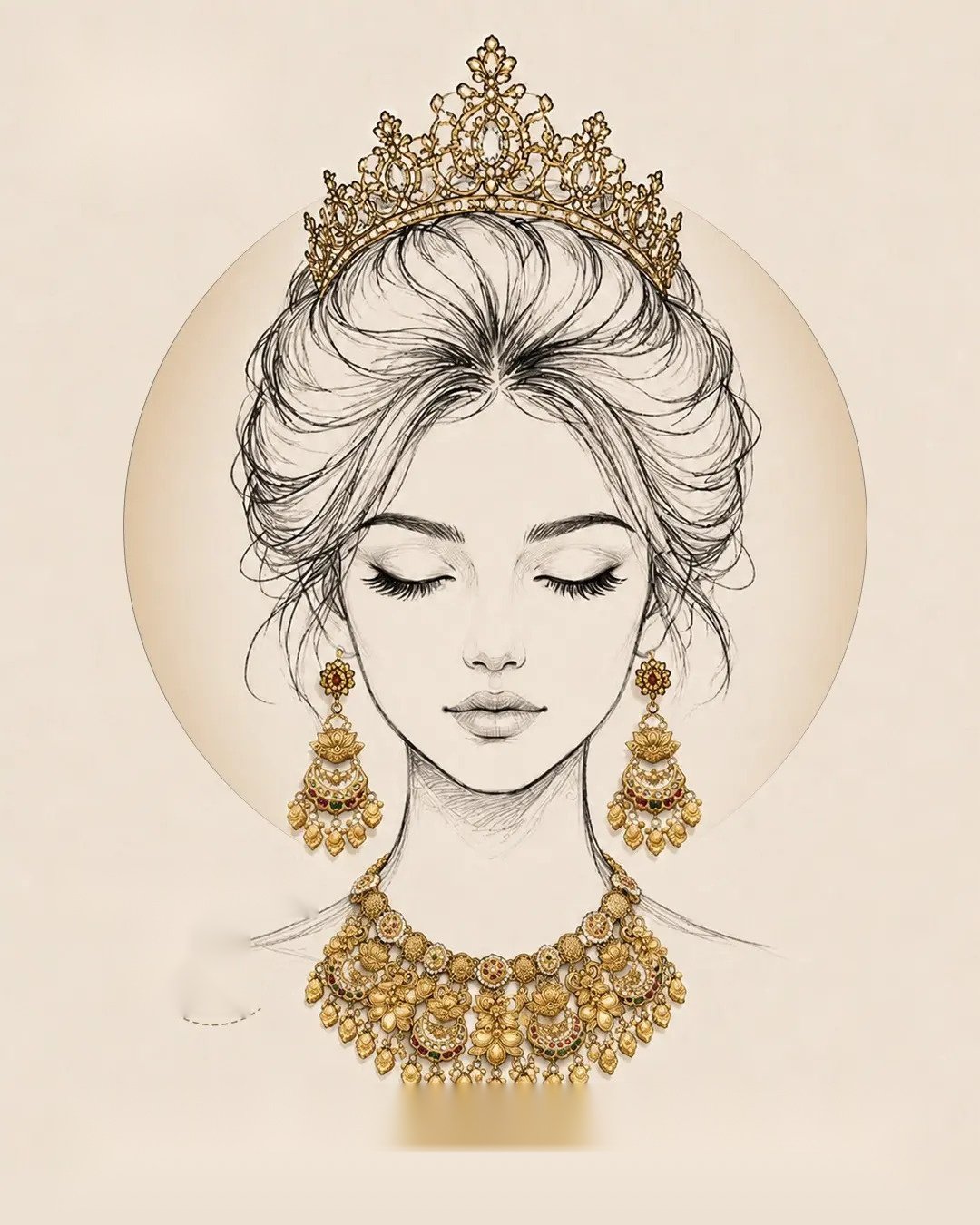 Royal Antique Gold Necklace Set